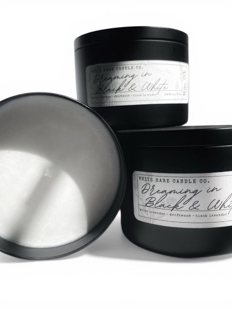 Dreaming In Black & White Handmade Candle
