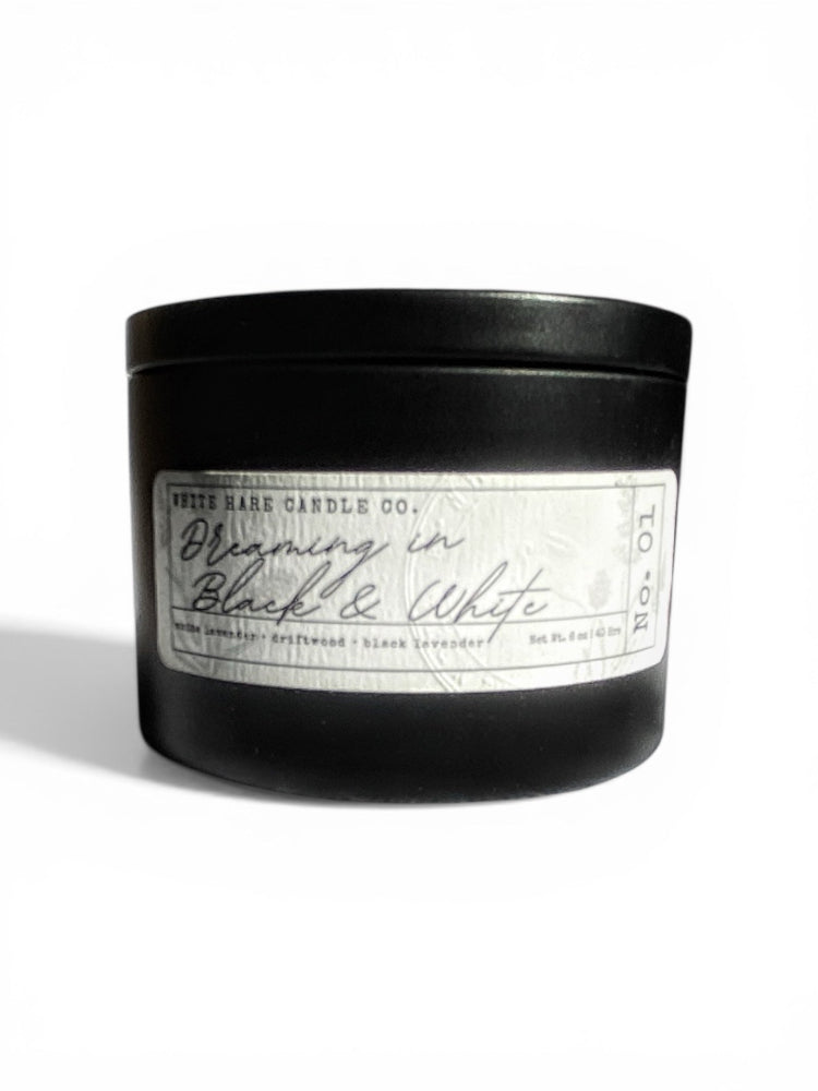 Dreaming In Black & White Handmade Candle