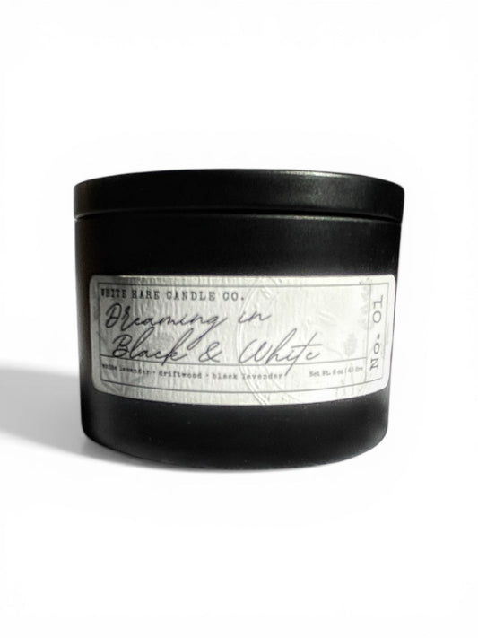 Dreaming In Black & White Handmade Candle