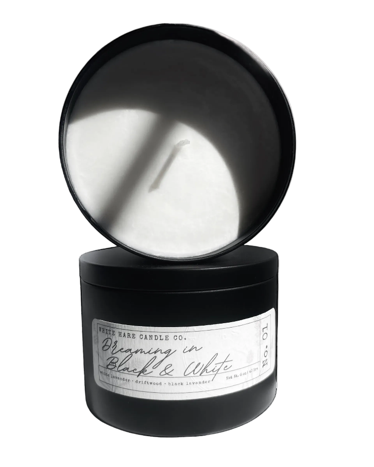 Dreaming In Black & White Handmade Candle